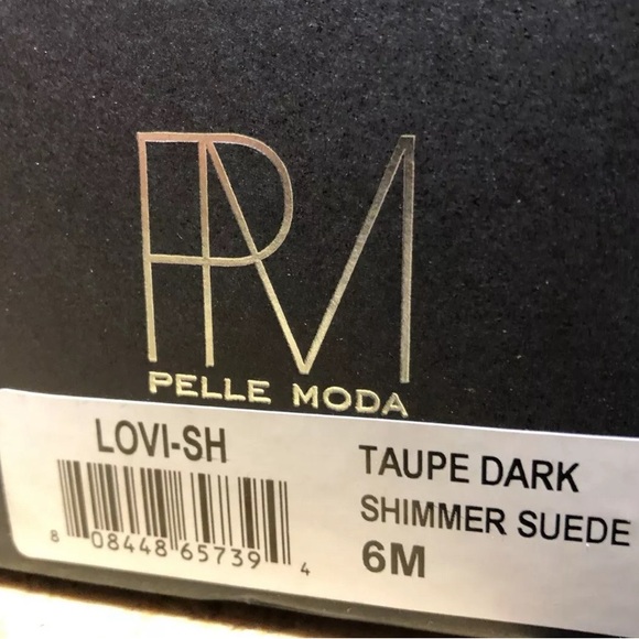 Pelle Moda Lovi Womens Heels Dark Taupe Shimmer Suede 6 M - Picture 5 of 5